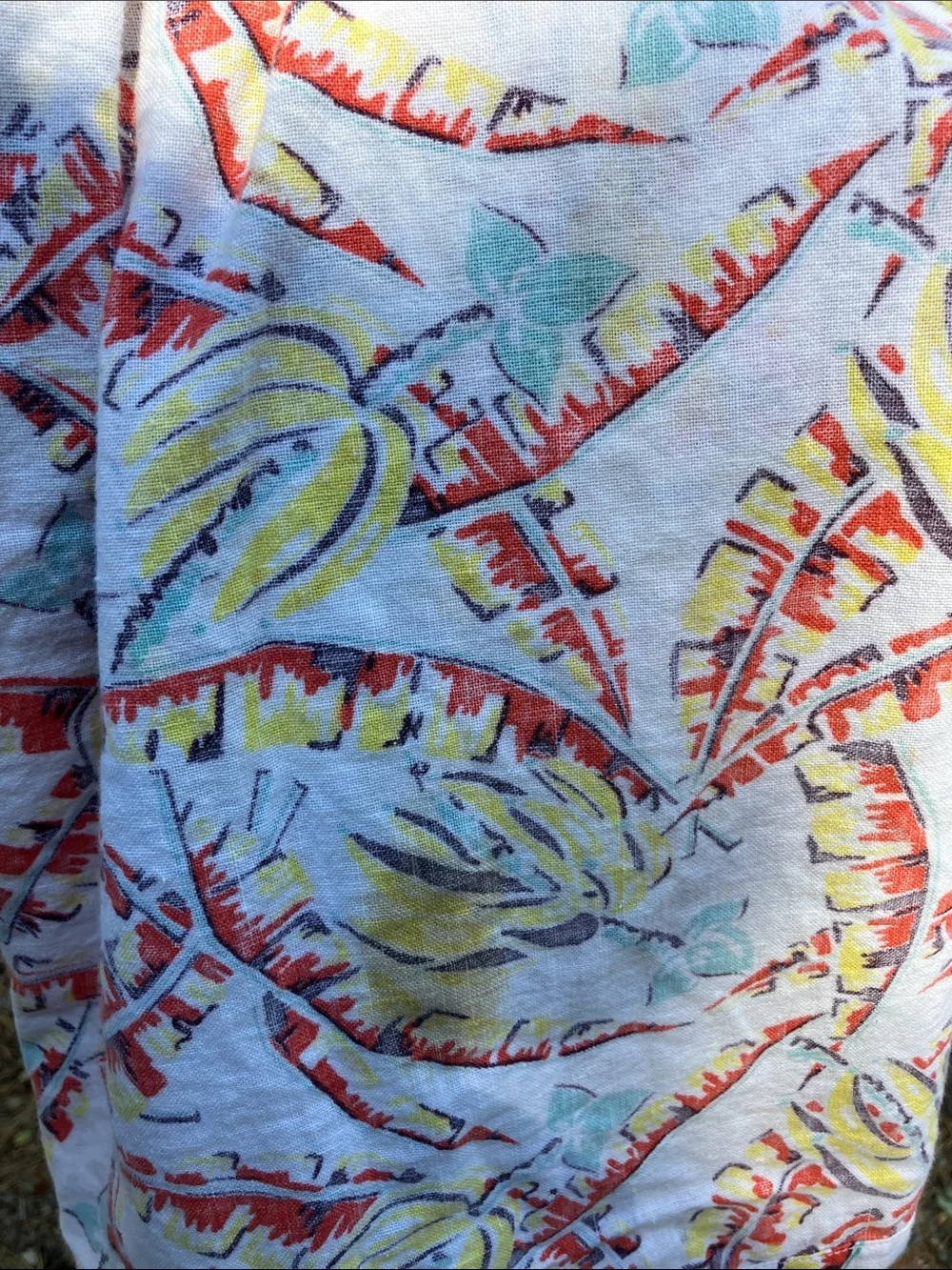 1940’s -1950’s banana silk screened linen handmade apron